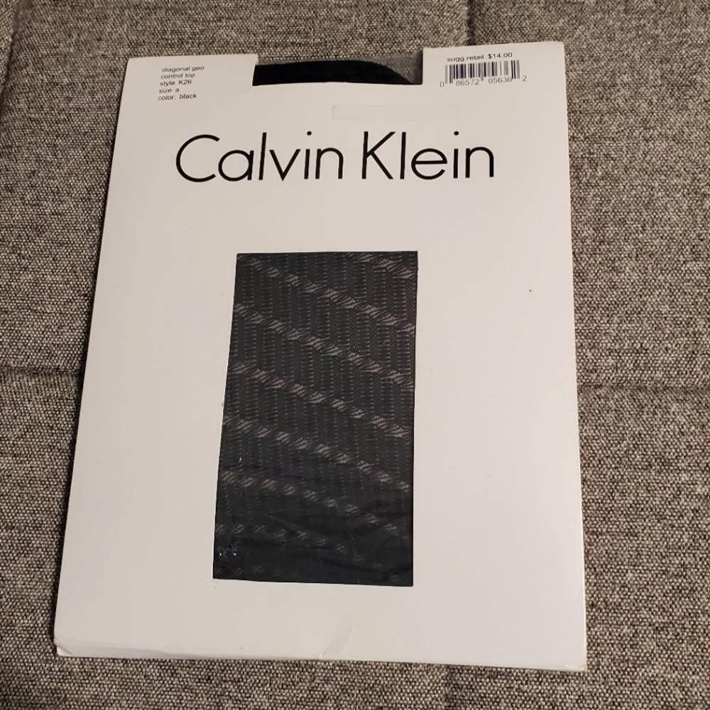 Calvin Klein | Lace Tights (Pantyhose) "Diagonal Geometric" Control Top Black A